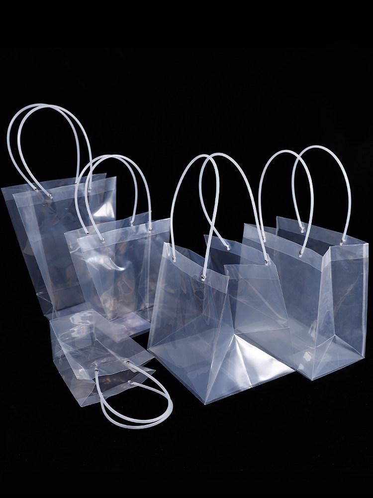 꽃 종이가방 답례품 선물포장백 선물백 크라프트 다발 정사각형 Z0 16 x 15x17cm - 상품 이미지