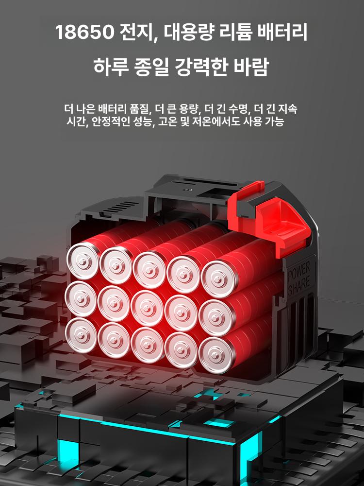 블로워 고출력 낙엽 청소기 제설용 흡입기능 초강력 본체 강풍 속도조절 27800mAh 1개 1개 - 상세 이미지 4