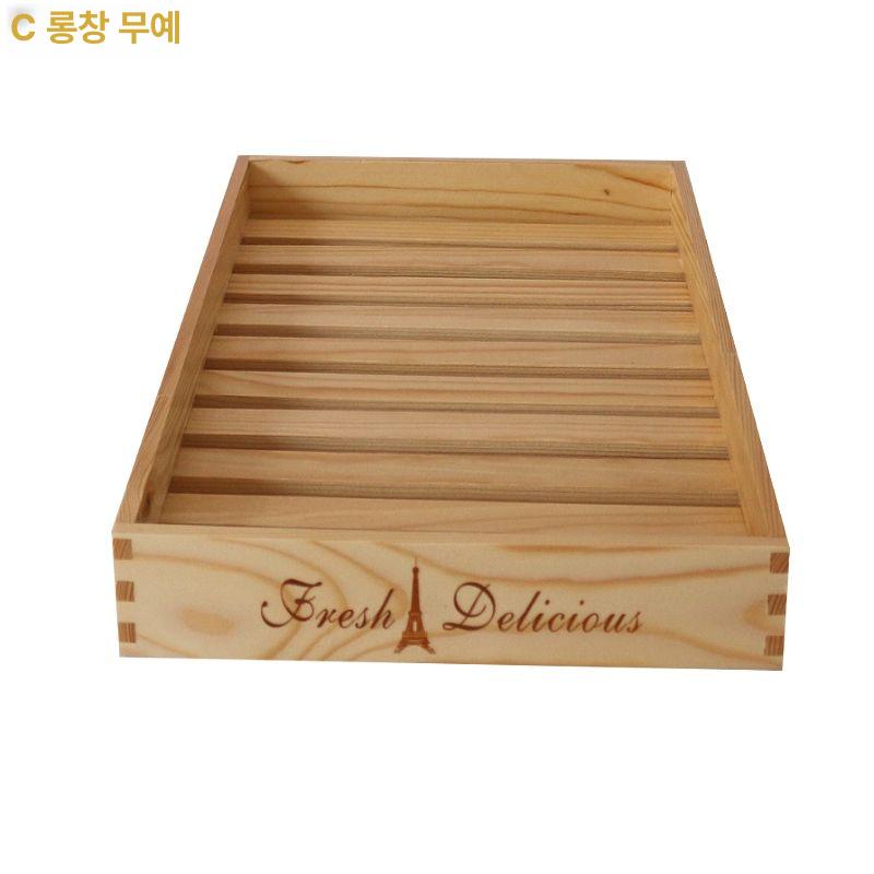 빵진열트레이 나무쟁반 논슬립 우드 서빙 예쁜 카페 구형 파인 경사형 원목 접시 라이트 - 상세 이미지 4