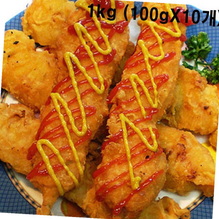 휴게소꼬치 FK 국내산 치킨 후라이드 닭꼬치 1kg (100gX10개)