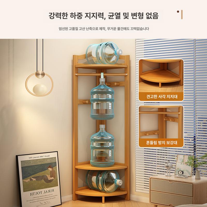코너행거 옷걸이 벽면 수납 선반 침실 옷정리 옷장 밀키화이트 - 상세 이미지 5