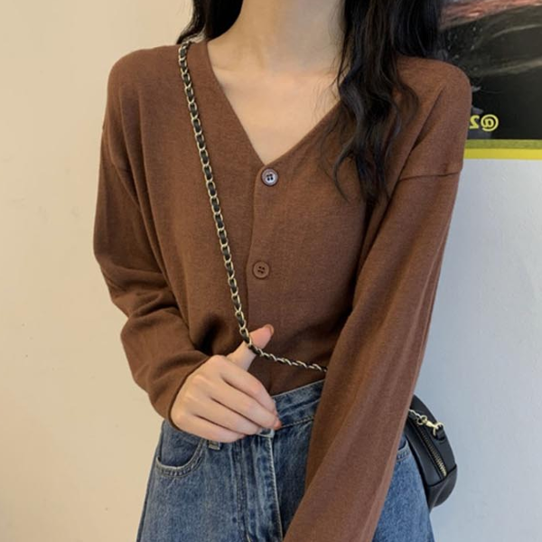 루즈핏 여성 가디건 데일리 여성 브이넥 가디건 간절기 가을 - 상품 이미지