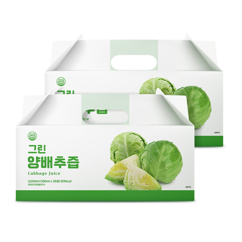 푸딩스 국내산 양배추 그린 양배추즙 100ml 30포, 2개 - 상품 이미지