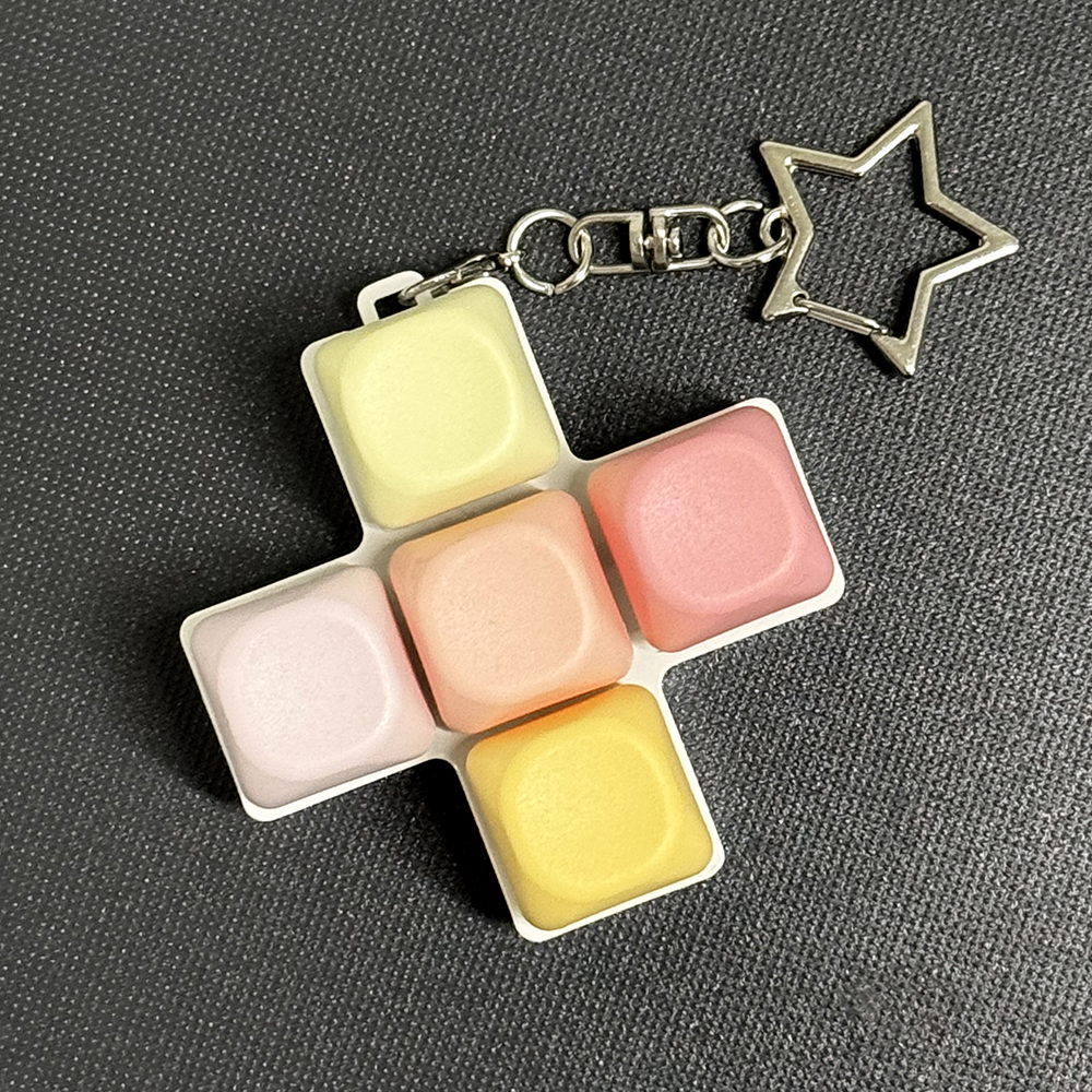 십자형 5구 키캡 LED 키링 청축 컬러풀 열쇠고리 가방 커스텀 키홀더 이미지 6