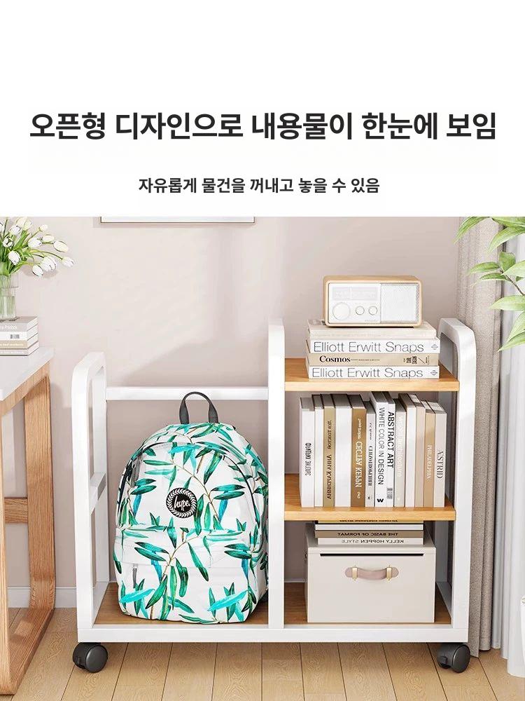 책가방정리대 가방장 수납장 투명 통나무 수납함 3단 내추럴 우드 - 상세 이미지 3