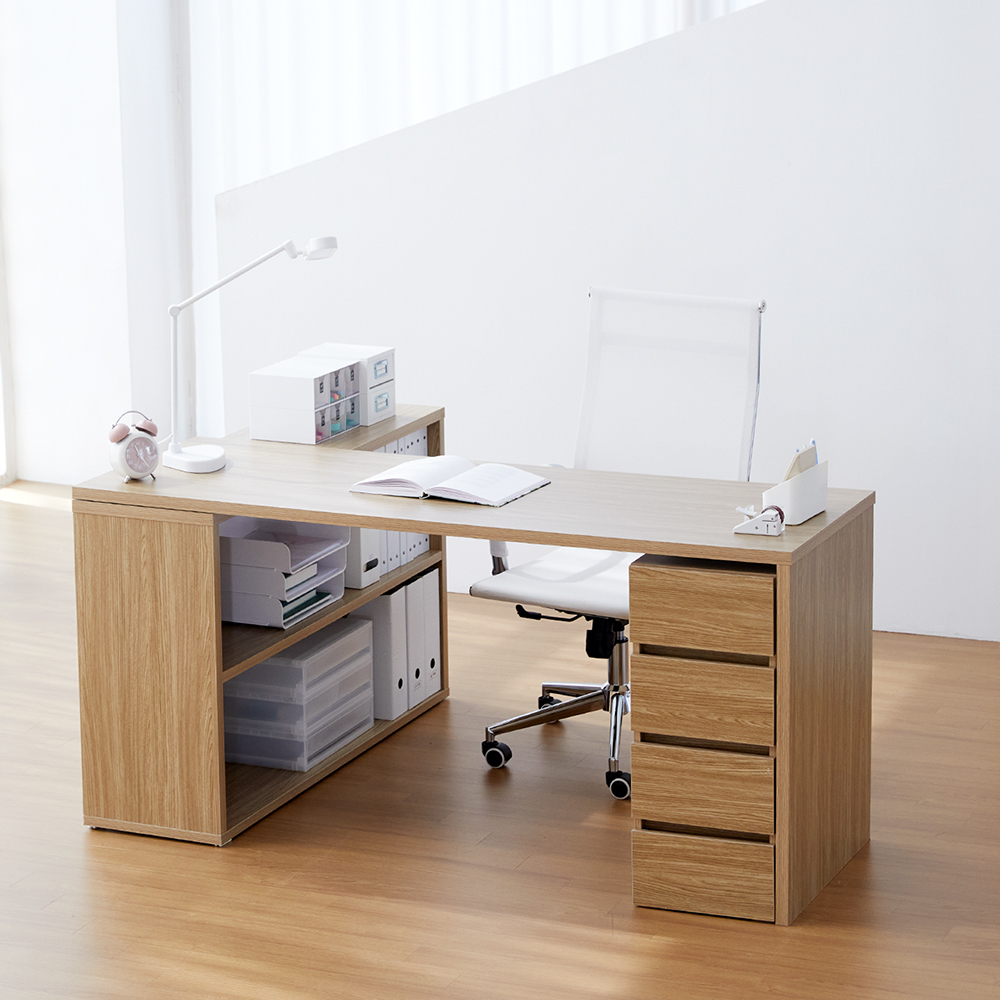 베스트리빙 아이비 ㄱ자 L형 코너형 책상 1600 와이드 데스크