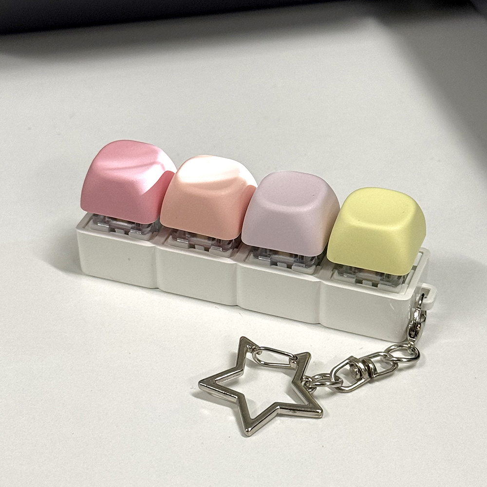 LED 컬러풀 키캡 키링 3종 일자형 사각형 십자형 열쇠고리 이미지 6