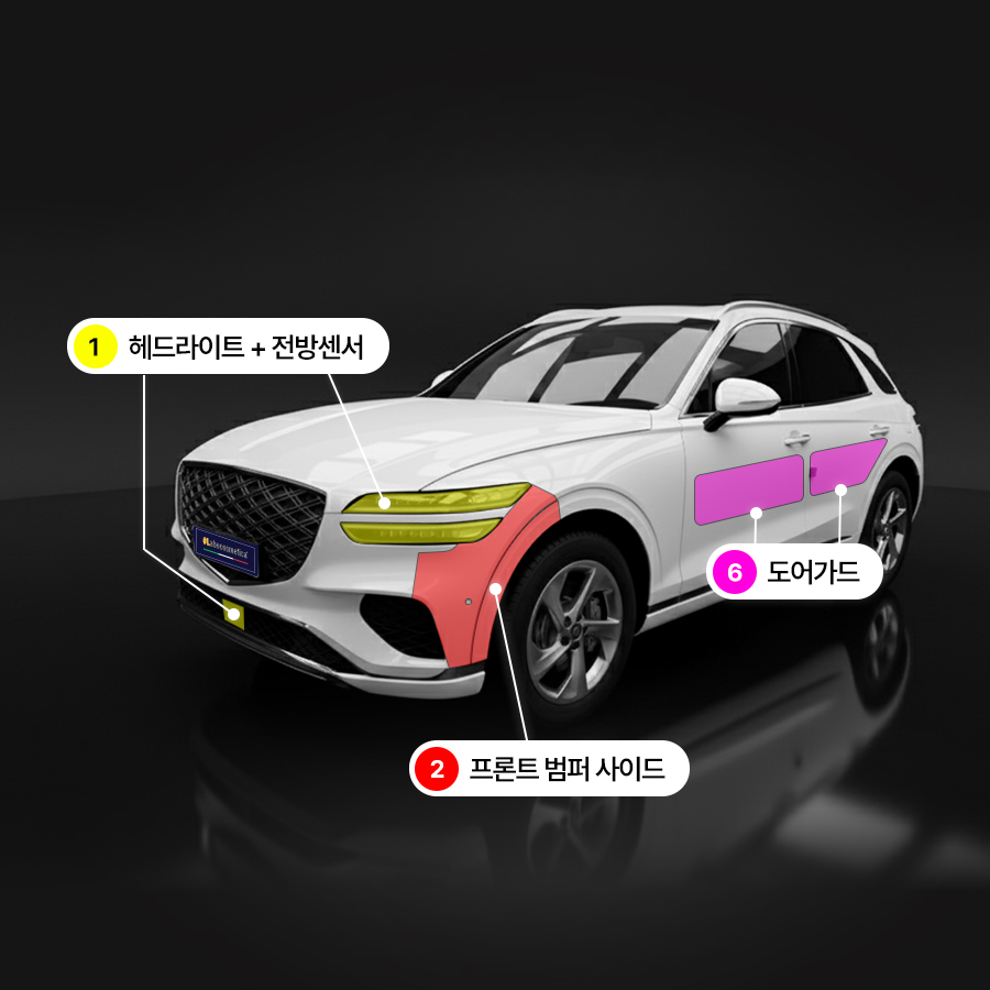 라보코스메티카 GV70 페이스리프트 PPF필름 헤드라이트 전방센서 생활 보호 - 상세 이미지 2