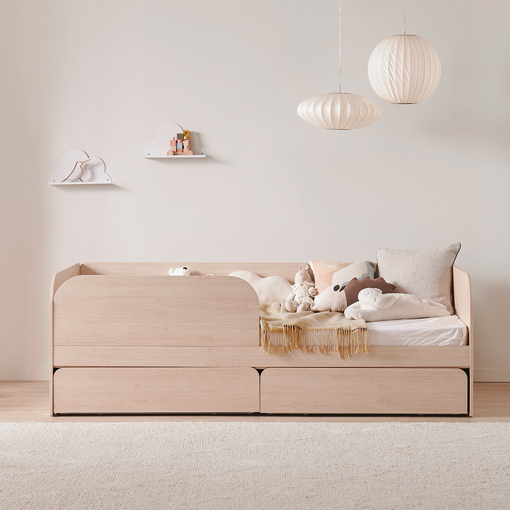 장인가구 뉴피터 E0등급 저상형 슬라이딩 2단 침대 프레임 싱글 어린이 키즈 데이베드 대표 이미지