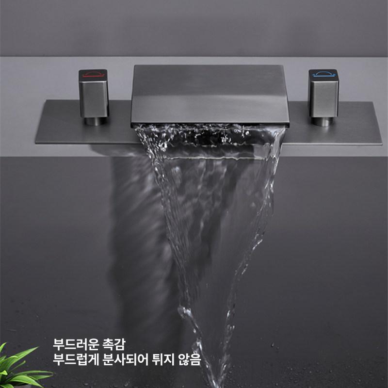 욕조 폭포수전 샤워 그레이 고급 숙소 자쿠지 물 분수 블랙 3개 세트 1인치 2개 급수구 - 상세 이미지 3