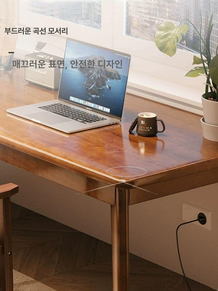 코너 공간활용 ㄱ자 서재용 작업대 컴퓨터 사무용 조립식 고무나무 천연나무 120 120cm - 상세 이미지 5