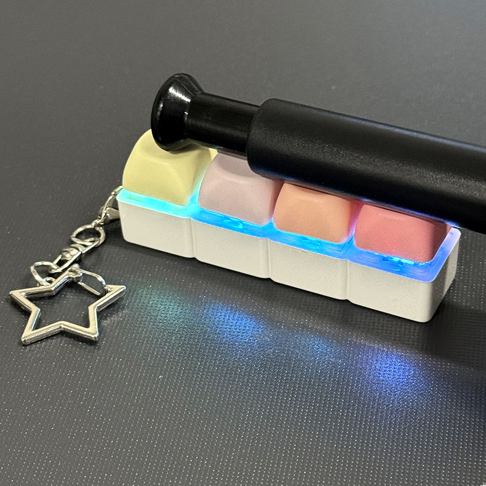 4구 컬러 키캡 LED 컬러풀 열쇠고리 가방 키링 청축 일자형 커스텀 키홀더 이미지 7