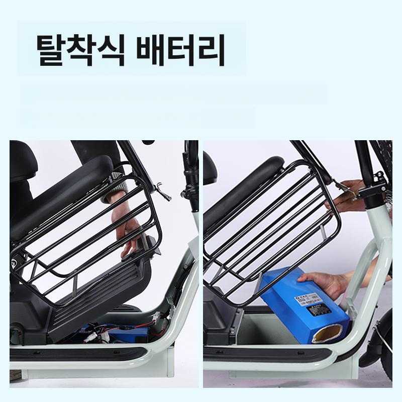 삼륜 운반차 대형 삼토바이 배달용 접이식 성인용 리튬 설치 불필요 400W 8A 30km 2인승 48v - 상세 이미지 2