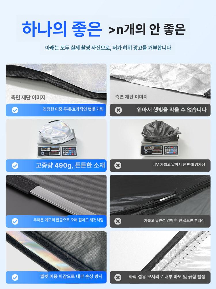 차량 햇빛가리개 티타늄 코팅 사생활 보호 접이식 다용도 현대 - 상세 이미지 3