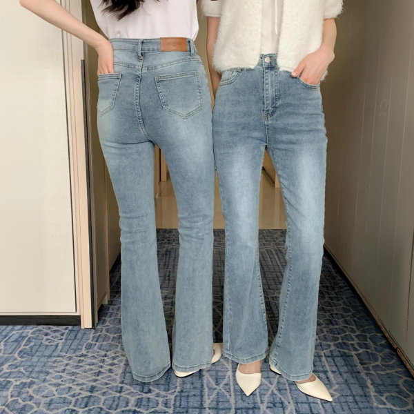 플루 하이웨스트 부츠컷 스판 데님 팬츠 ps4779 - 메인 이미지
