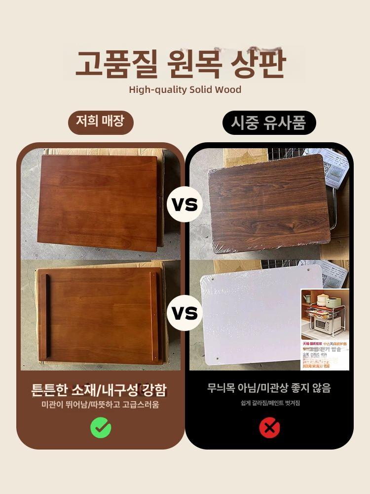 렌지대 수납장 오븐 에어프라이어 거치대 조립식 기본형 바구니 대형 빈티지 선반 - 상세 이미지 2
