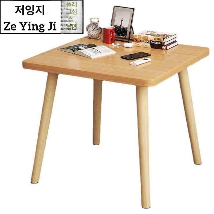 사이드테이블 침실 수납 다용도 테이블 따뜻한 화이트 내추럴 우드 정사각형 단칸 60 x 60 - 상세 이미지 5