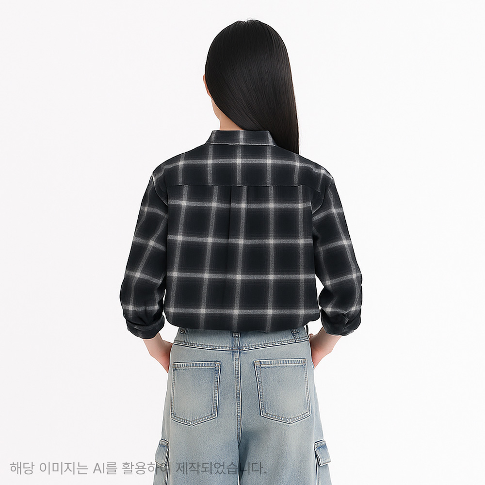 [온라인단독] 더데이걸 도톰 체크 셔츠 TGBW25W1E - 상세 이미지 2