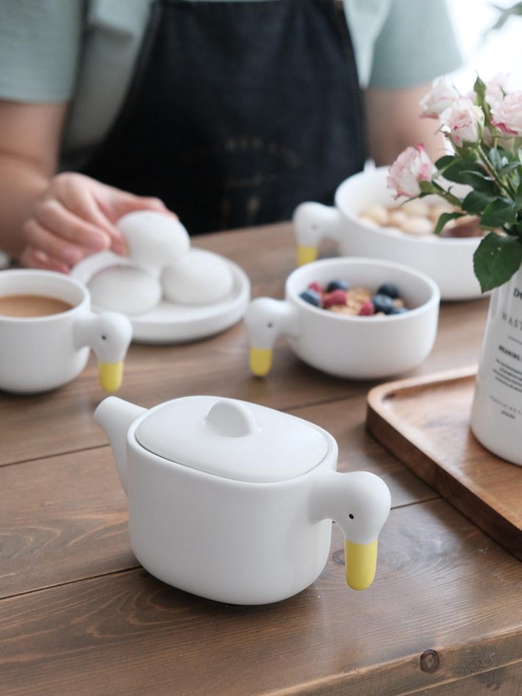 카페 머그컵 카페머그컵 홈카페 머그잔 답례품 커피잔 4인치 오리 세라믹 볼 270ml - 상세 이미지 4