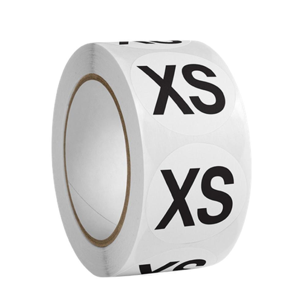 의류용 표기라벨 라벨지 500매 원형 롤타입 종이 스티커 XS