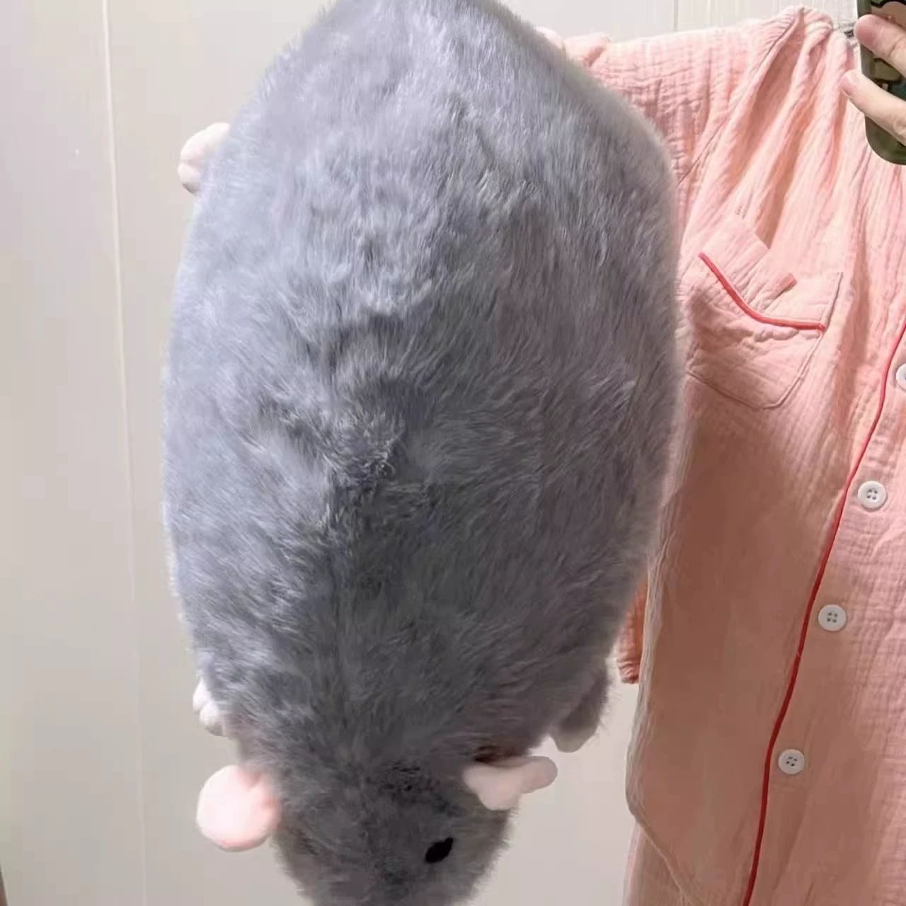 생쥐 인형 동물 모형 보송보송 빅사이즈 플러시 선물용 그레이 35cm - 상세 이미지 4