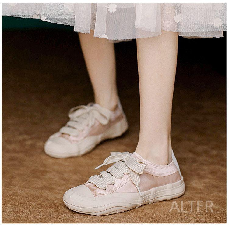 세련된 발레코어룩 인도어 발레리나 운동화 슈즈 스웨이드 핑크 풀 갱 35 - 상품 이미지