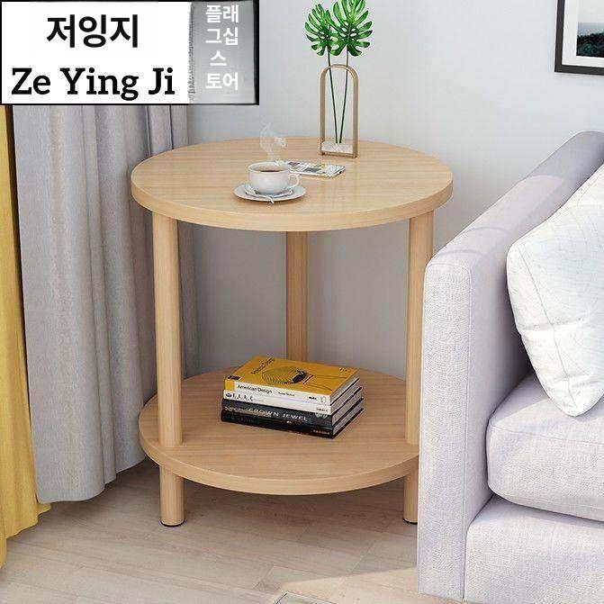 사이드테이블 침실 수납 다용도 테이블 따뜻한 화이트 내추럴 우드 정사각형 단칸 60 x 60 - 상세 이미지 4