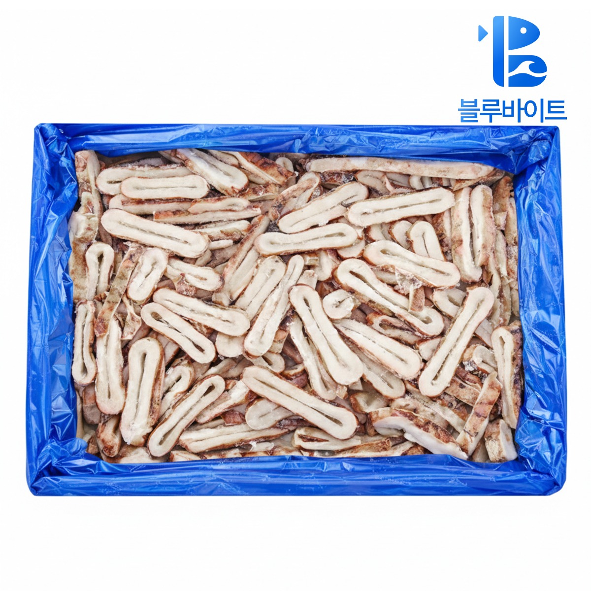 냉동 오징어링 4kg 대 손질 무탈피 절단 벌크 링채