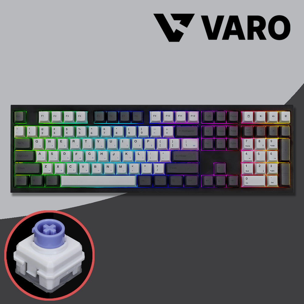 VARO VM108 HE 8K 무접점 저소음 키보드 블랙 베리페리 자석축 - 상품 이미지