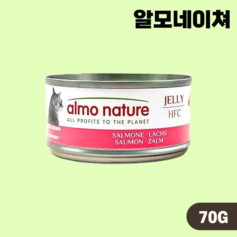 알모네이쳐 주식캔 고양이 습식사료 연어, 70g, 1개
