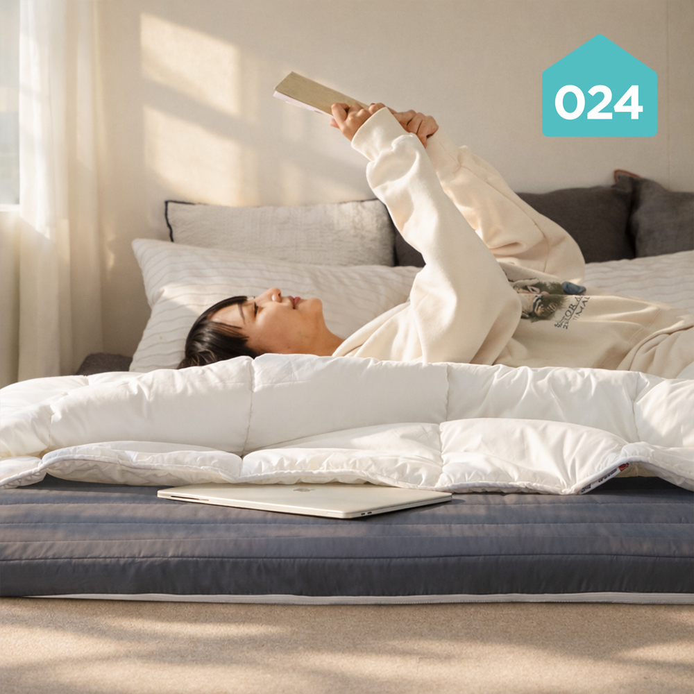 024홈 국민토퍼 3단 접이식 토퍼 매트리스 푹신한 바닥 침대 8cm 멀티싱글