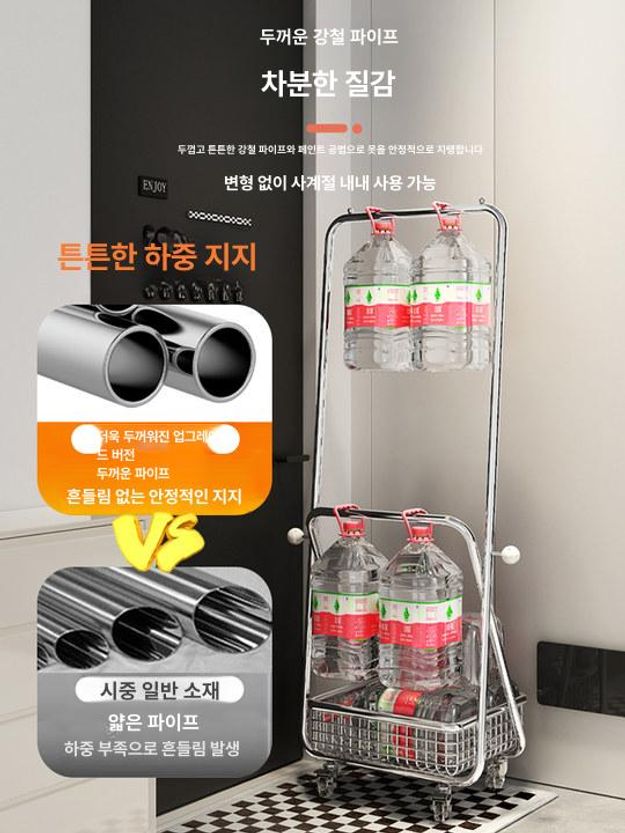 이동식 스텐 공간활용 옷걸이 거실 수납 오피스텔 틈새 표준 바퀴 - 상세 이미지 4
