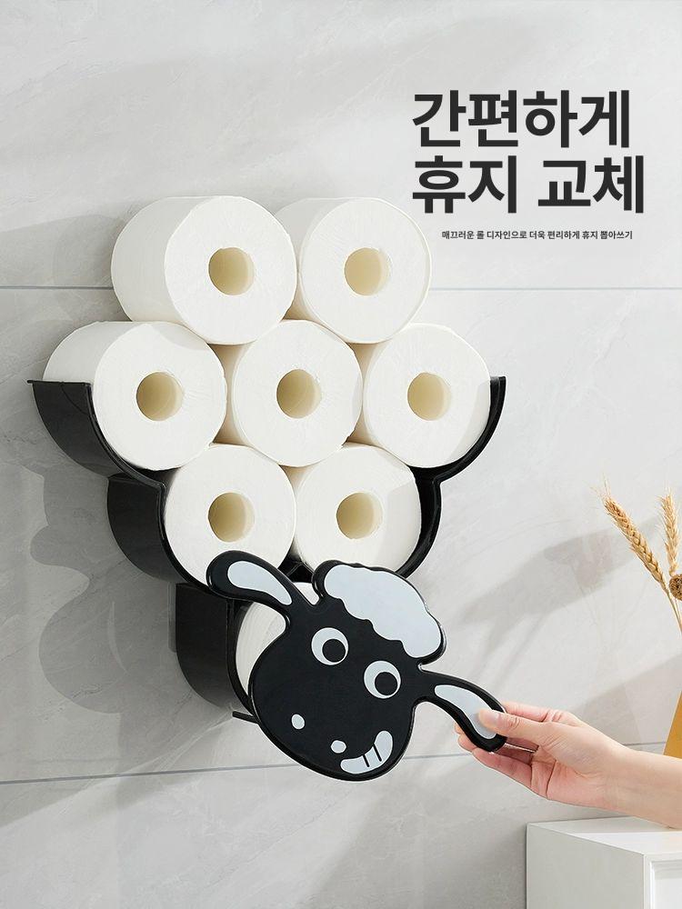 화장실 벽걸이 휴지함 휴지걸이 거실 휴지통 휴지케이스 블랙 리틀쉽 - 상세 이미지 3