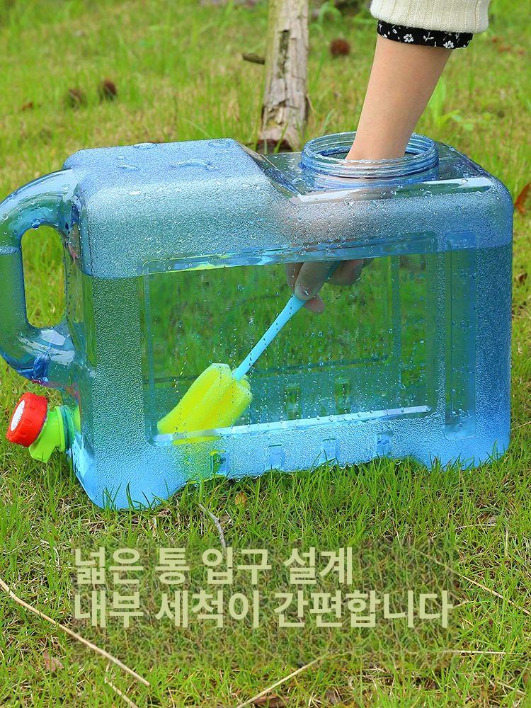 이동식 식수통 접이식 청수통 대형 물탱크 수도꼭지 물통 3L + 연장 호스 먼지 덮개 세척 브러시 - 상세 이미지 2