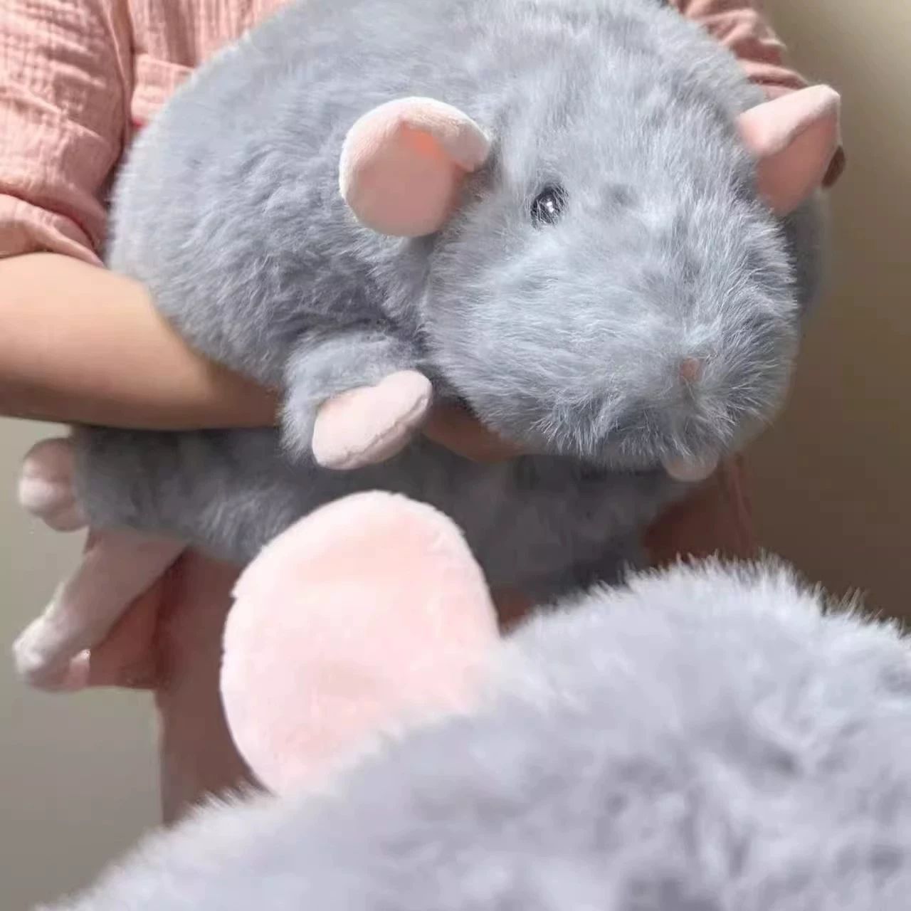 생쥐 인형 동물 모형 보송보송 빅사이즈 플러시 선물용 그레이 35cm - 상세 이미지 3