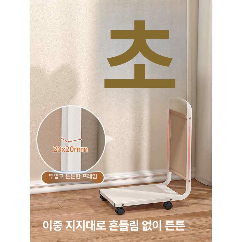 컴퓨터 본체 선반 수납 보관함 바퀴형 수납장 프린터 플로어 대형 월넛 - 상세 이미지 4