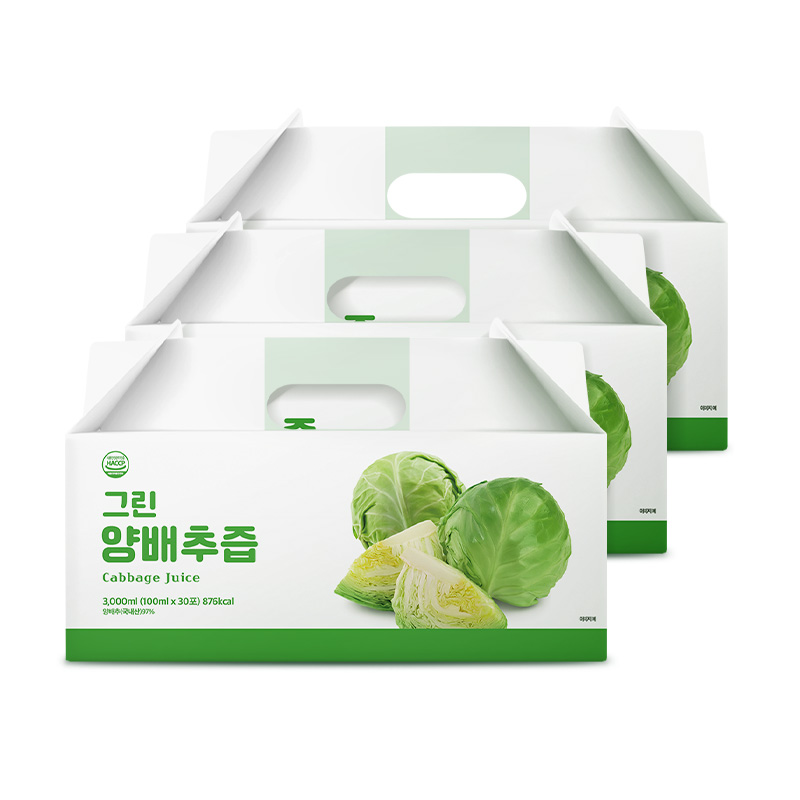 푸딩스 국내산 양배추 그린 양배추즙 100ml 30포, 3개 - 상품 이미지