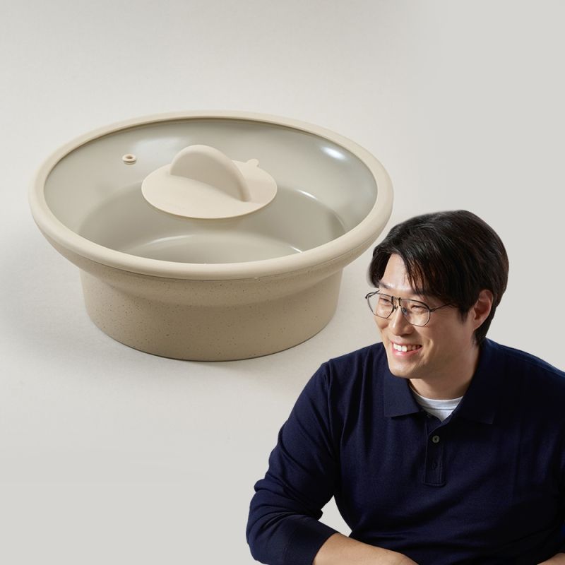 데켓 주물 IH 원형쿡플레이트 28cm+유리뚜껑+손잡이세트 제품 이미지