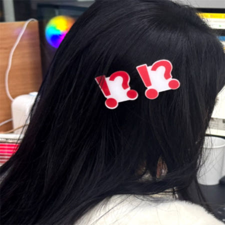 머리핀 놀람 어린이집게핀 키즈머리핀 이모티콘핀