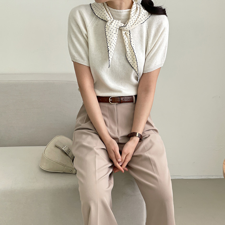 홀가먼트반팔니트 반목 반팔니트 나그랑 하늘색
