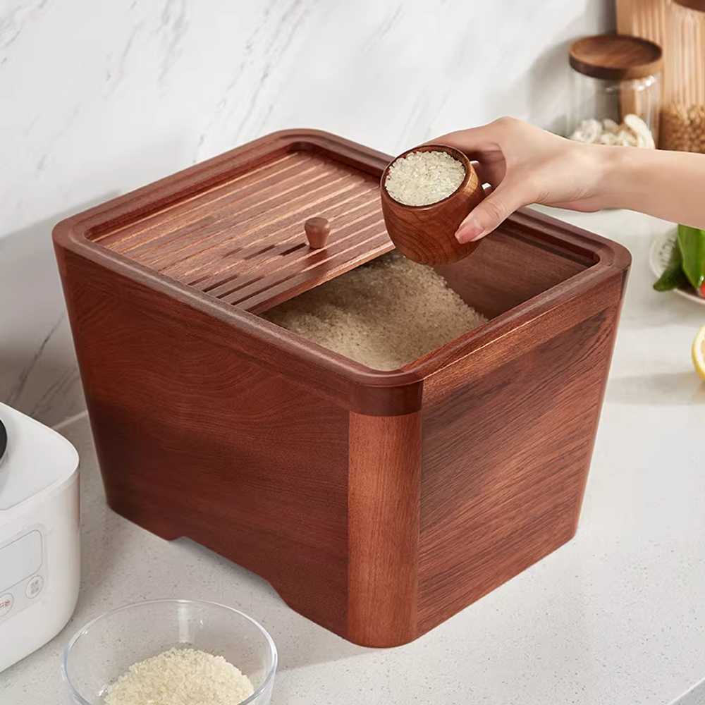 원목 쌀통 대용량 잡곡단지 쌀독 보관통 뒤주 고가구 5kg - 상품 이미지