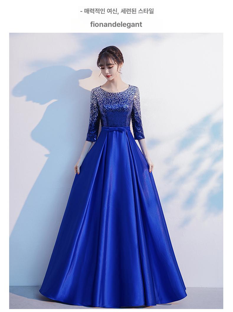 연주회 드레스 이브닝 피로연 원피스 브라이덜샤워 들러리 스타일 1 골든옐로우 레드 S 50.0kg 이하 - 상세 이미지 3