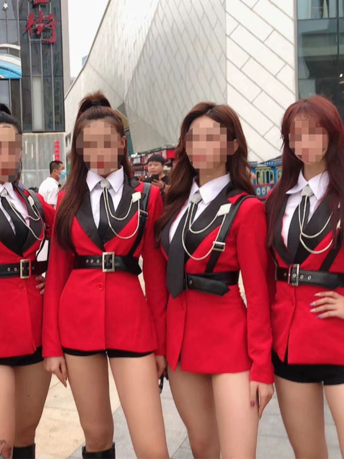 난타복 팬츠 백댄서 의상 사물놀이 복장 단체 무용복 레드 s - 상세 이미지 2