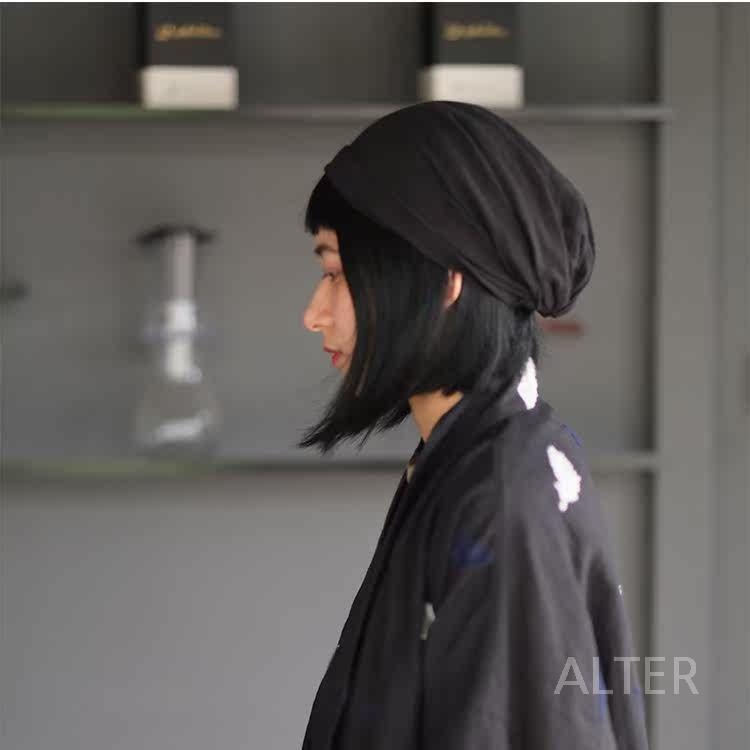터번모자 린넨 얇은 통기성 리넨 터번 여름 남녀공용 두건 비니 블랙 S 53-56cm - 상세 이미지 3