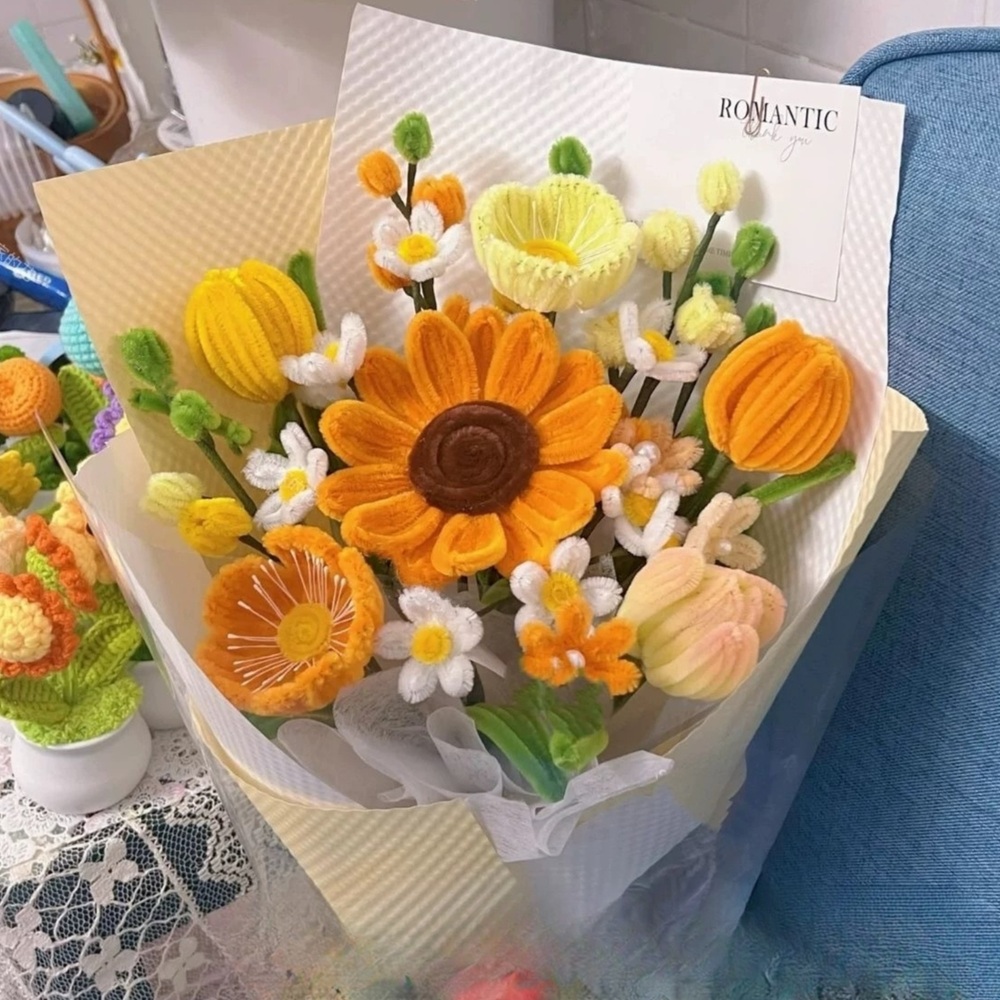 모루꽃다발 키트 선물 졸업 입학 기념일 프로포즈 이벤트용 핸드메이드 DIY 공예 털실 - 상세 이미지 2