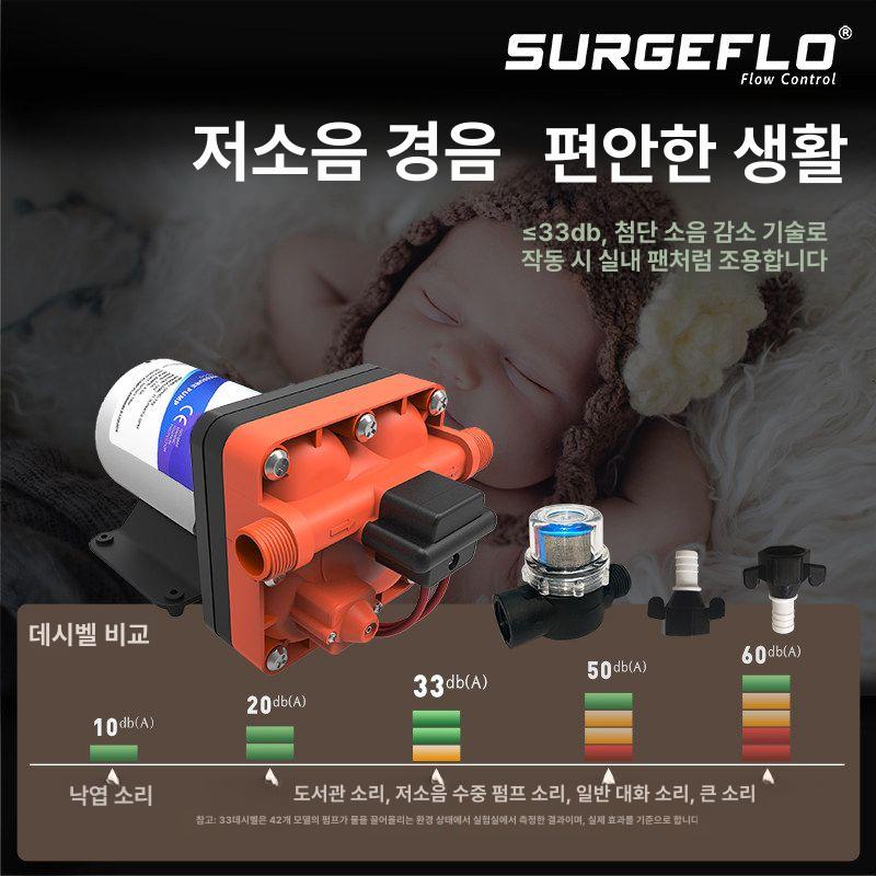 다이어프램 압력 농업용 캠핑카용 양수기 가압펌프 수도 dphc-t42 단축형 12V 180w - 상세 이미지 3