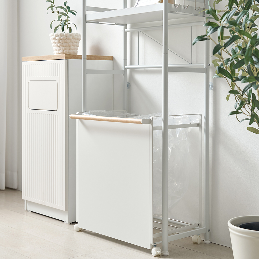 가정용분리수거함 봉지걸이 3단 선반 세트 철제 바퀴달린 재활용 분리수거대