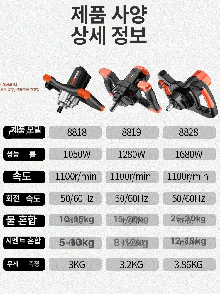 핸드 블렌더 혼합기 교반기 김장 다지기 대형 블랜더 1680w 드래곤슈프림 60 철제 더블 마운틴 - 상세 이미지 5