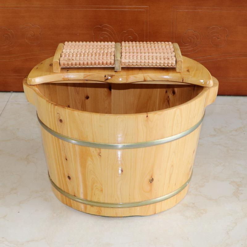 욕실 벤치 원목 목욕탕 의자 샤워 스툴 방수 찜질방 40cm 뚜껑+마사지 비드 포함 - 상품 이미지