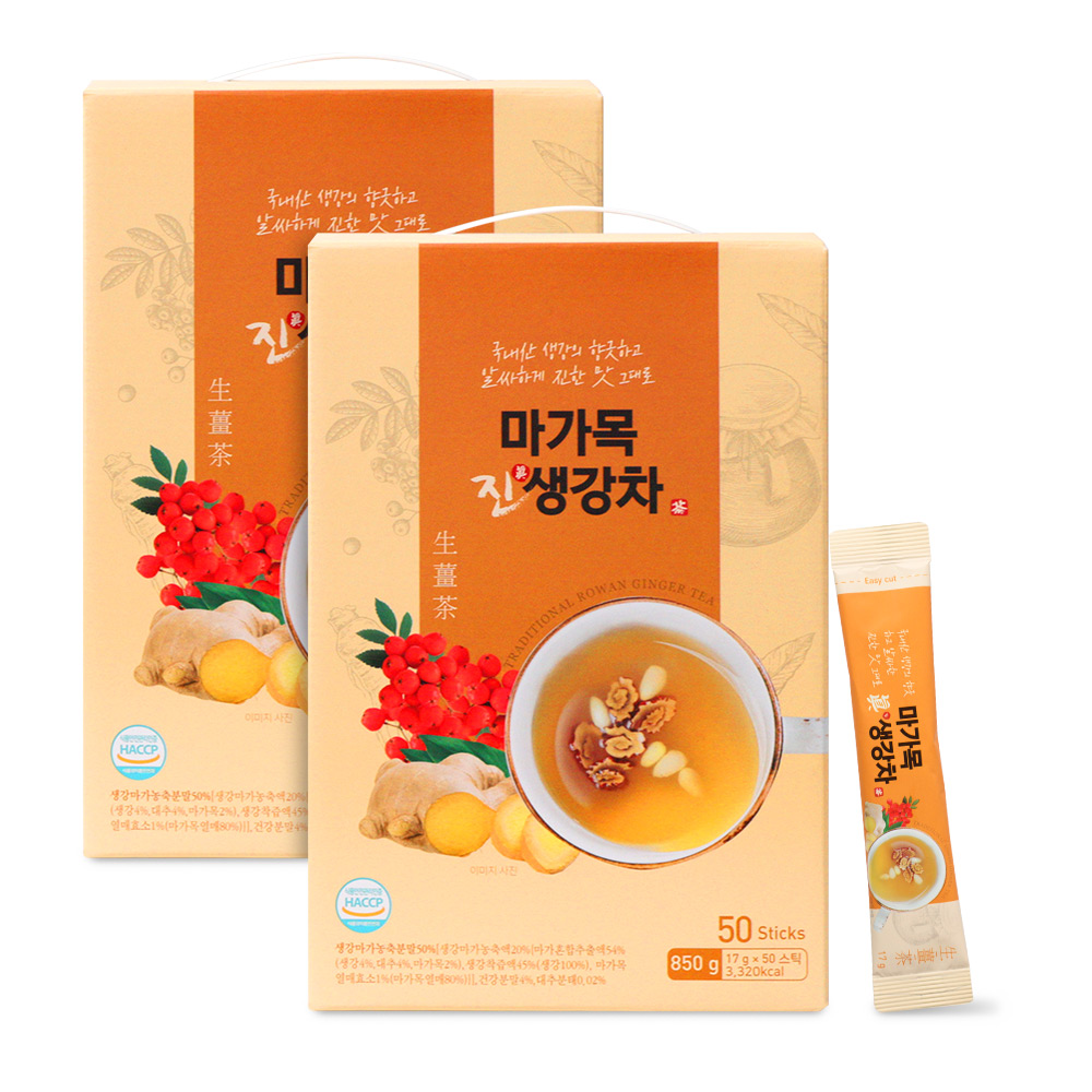 마가목 진 생강차 50스틱 마가목 생강차 환절기 음료 50개입, 2개 - 상품 이미지
